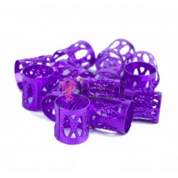 Inele din metal pentru codite afro RNG14 Mov, Set 20 bucati